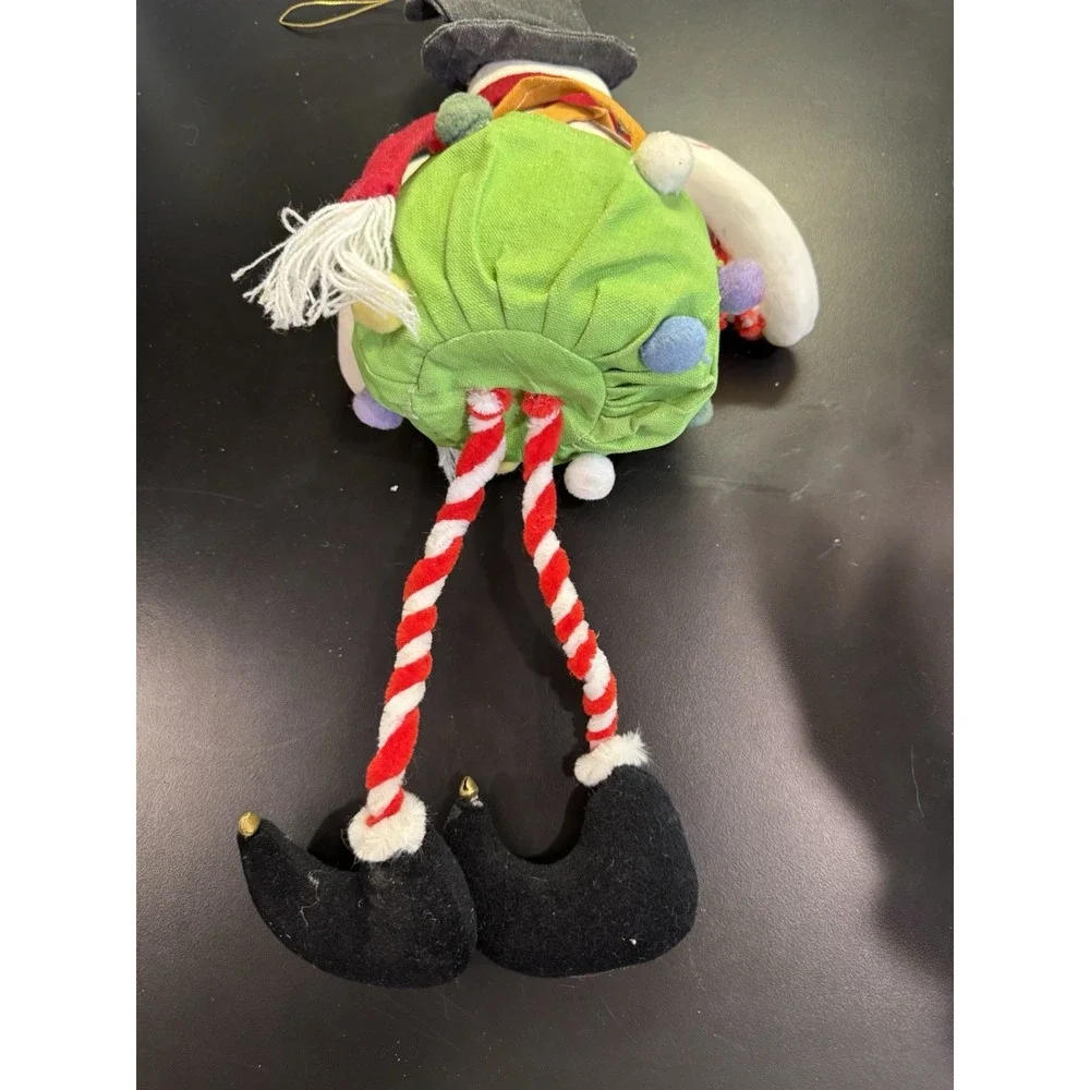 Snowman Shelf Sitter Painted Canvas Chanel Twist Christmas‎ Tree Pom Poms